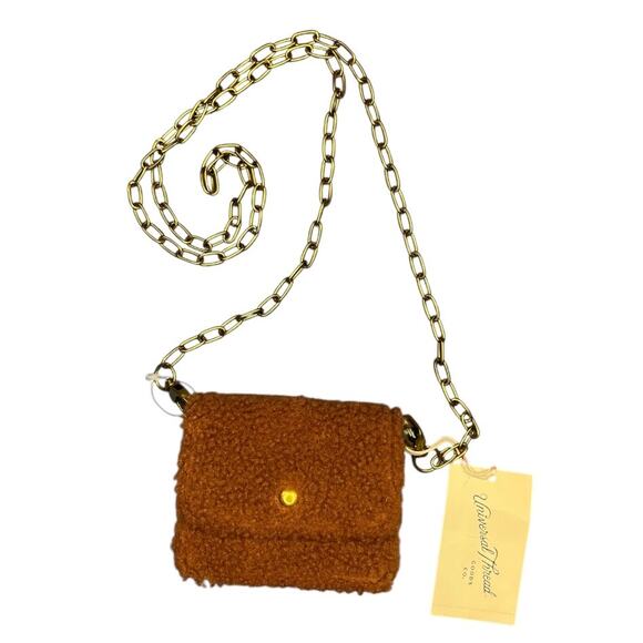 Universal Thread brown teddy bear micro cold chain crossbody purse bag casual - Picture 1 of 8